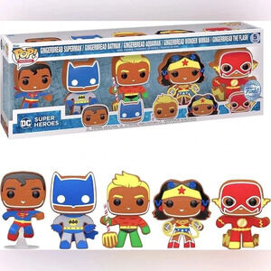 DC Superheroes - Gingerbread Justice League  5 Pack - Funko Pop! BNIB 🎄🦇🐠⚡️